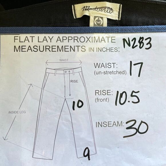 Madewell Jeans Black Mid Rise Kick Out Stretch Denim Womens Size 34 (tag 32) NEW - Picture 11 of 15